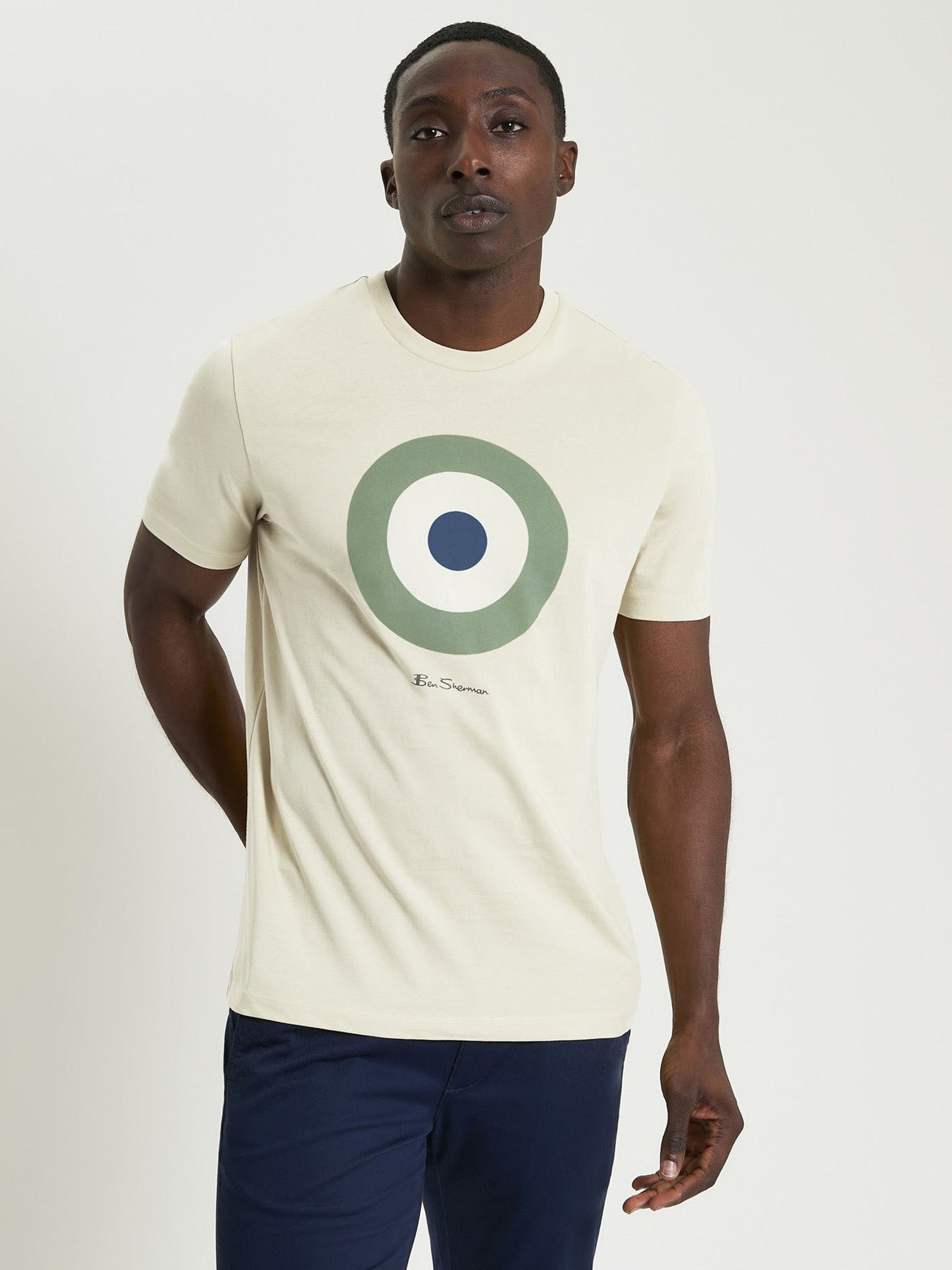 Signature Target Tee – Cream – Crew Neck with Signature Target Print