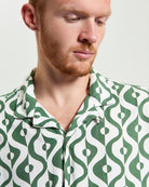 Carnaby Geo Print – Short sleeve shirt with revere collar and unique geo pattern, perfect for a relaxed look.