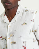 Brighton To Amalfi Print short-sleeve shirt featuring coastal scenery and lightweight design for relaxed summer style.