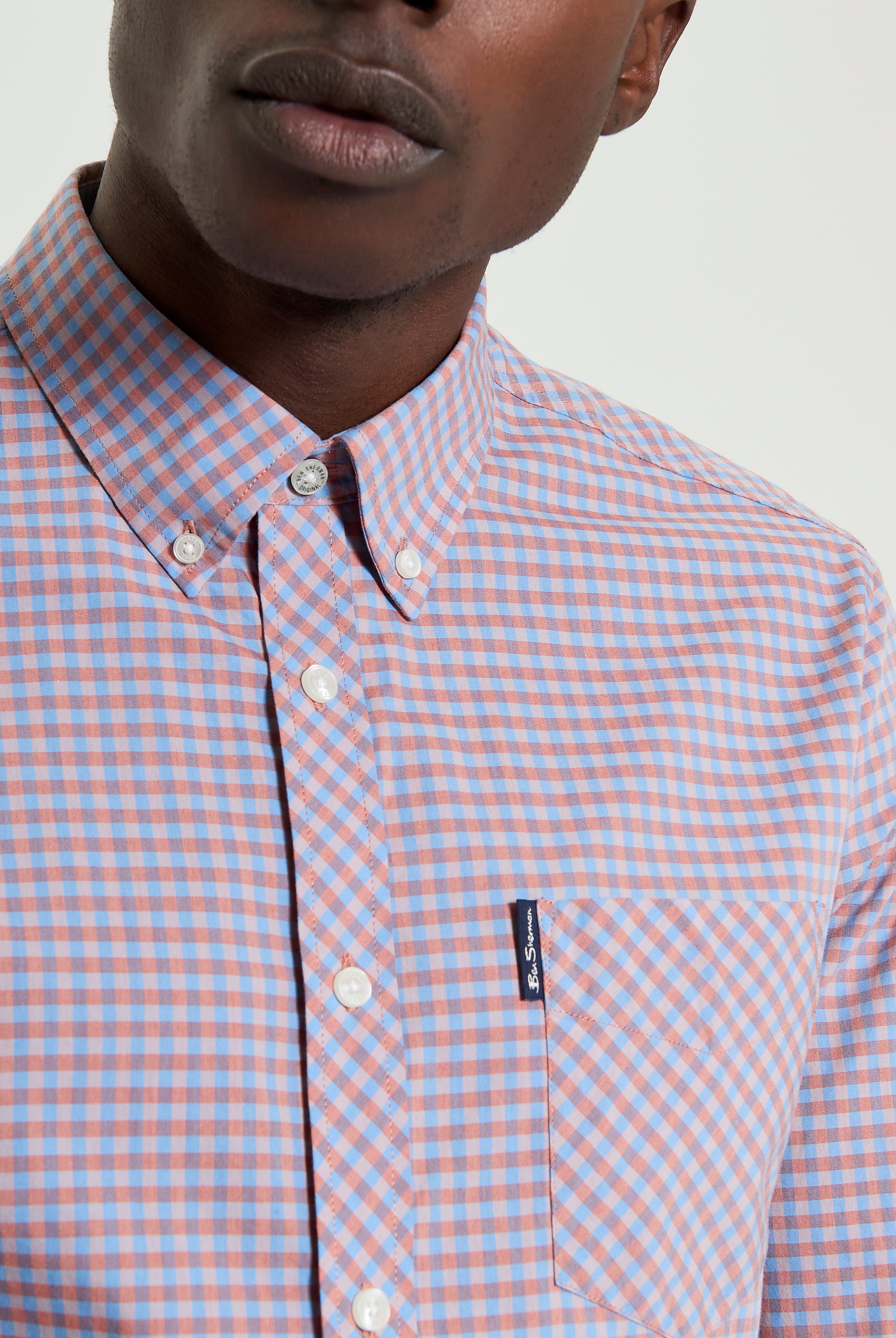 Signature Gingham Long Sleeve Shirt – vibrant checks with button-down collar and chest pocket detail.