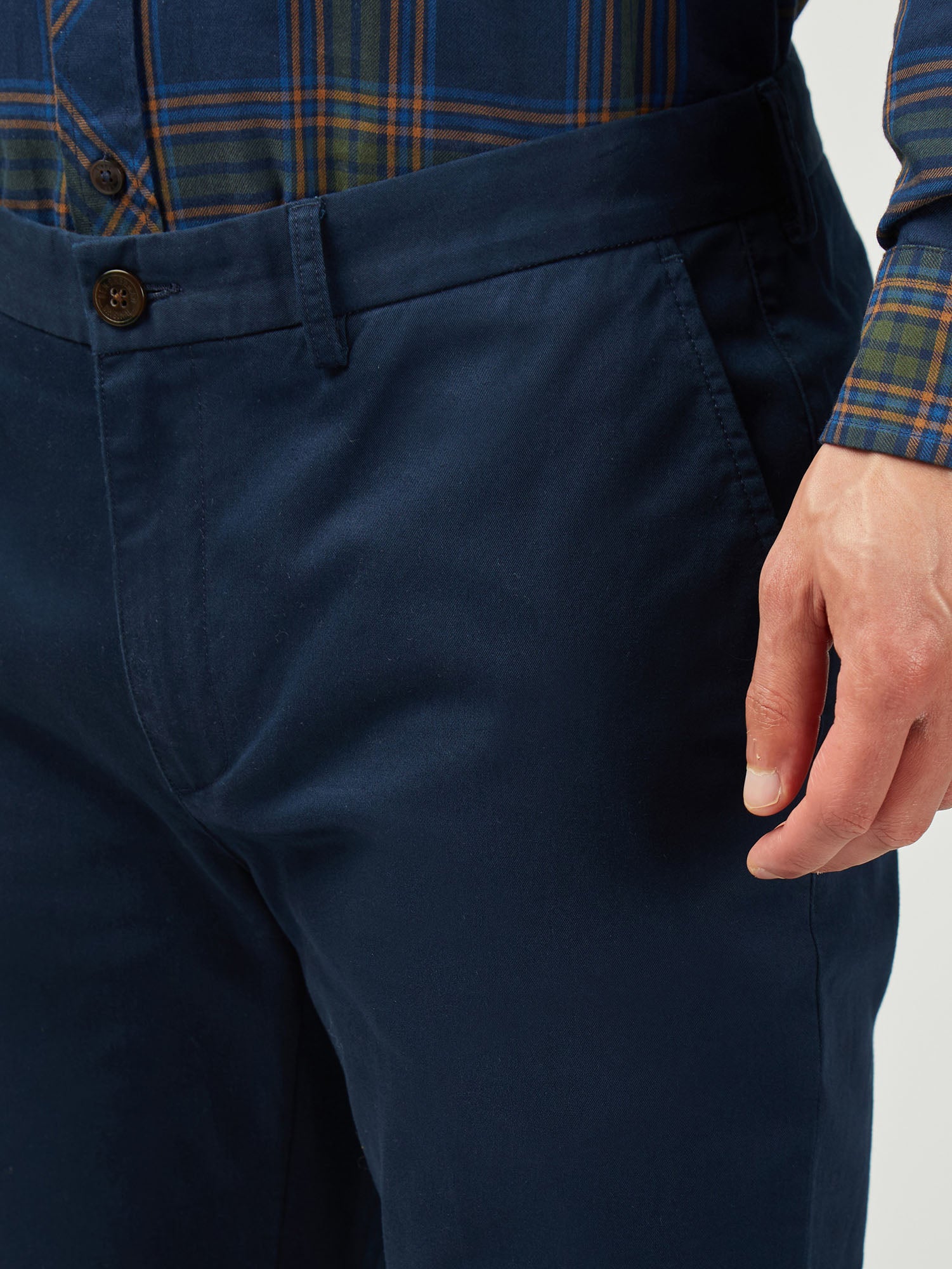 Signature Slim Stretch Chino – Navy – Buttoned Waist