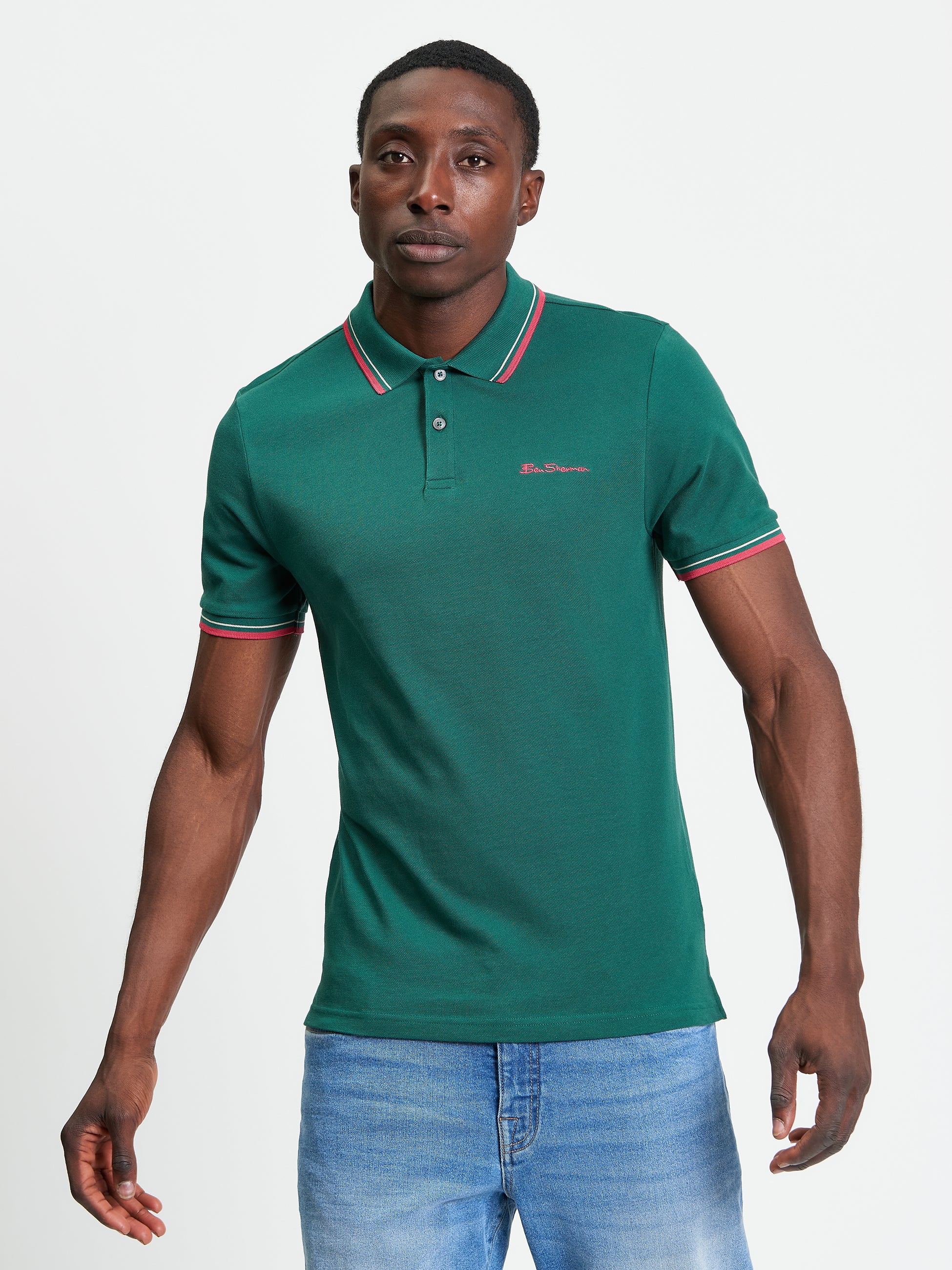 Signature Pique Polo - Green - Back View