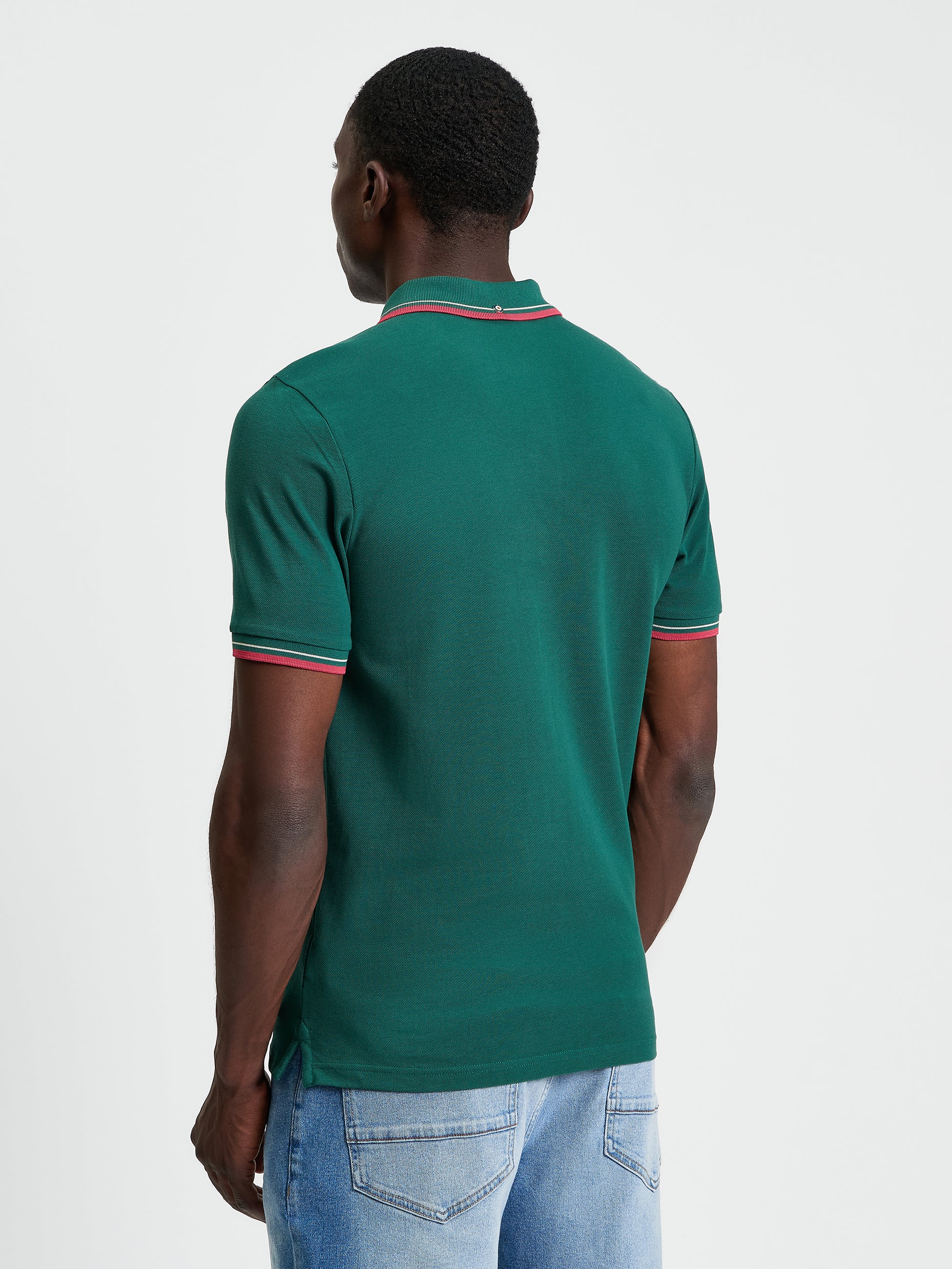 Signature Pique Polo - Green - Full Length View