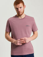 Signature Tee – pink crew neck organic cotton t-shirt, regular fit with branded silicon badge.