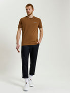 Signature Tee – Brown – Crew Neck Regular Fit with Branded Silicon Badge