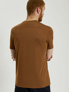 Signature Tee – Brown – Regular fit crew neck style, showcasing the back view.