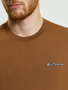 Signature Tee – Brown – Crew Neck with Branded Badge, Comfortable Organic Cotton Fabric