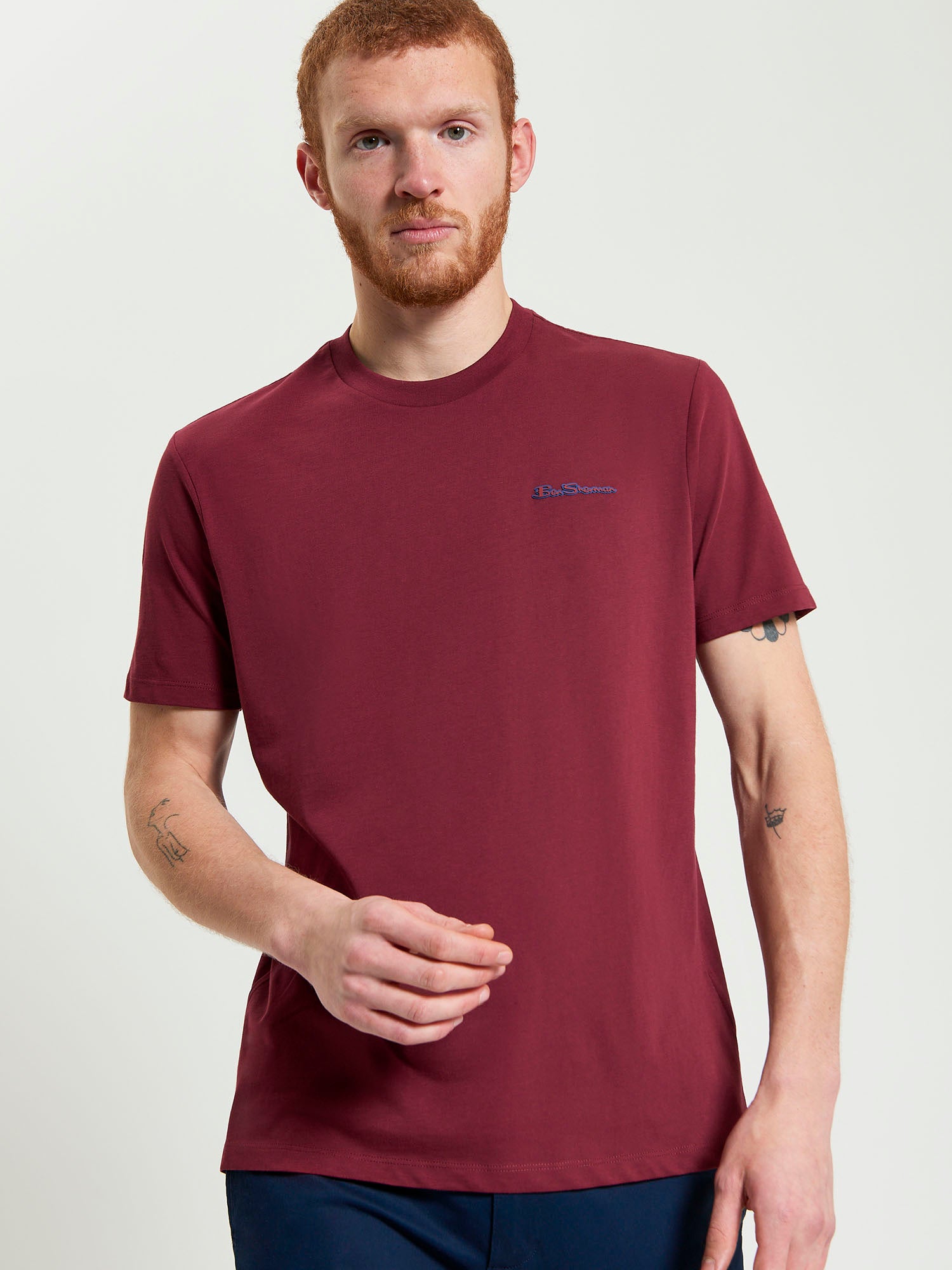 Signature Tee – Burgundy – Front view