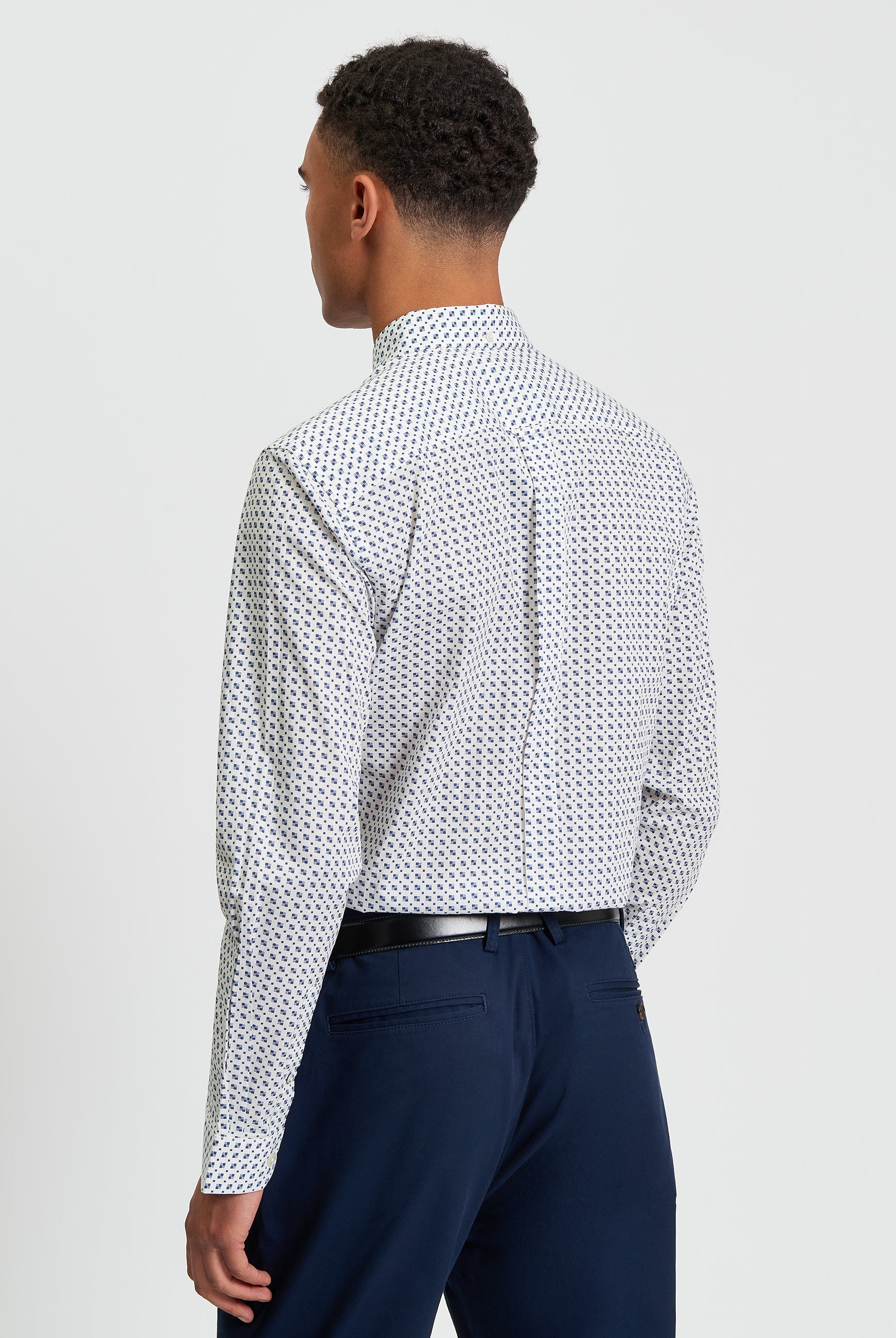 Mono Block Print Shirt - Snow White - Back