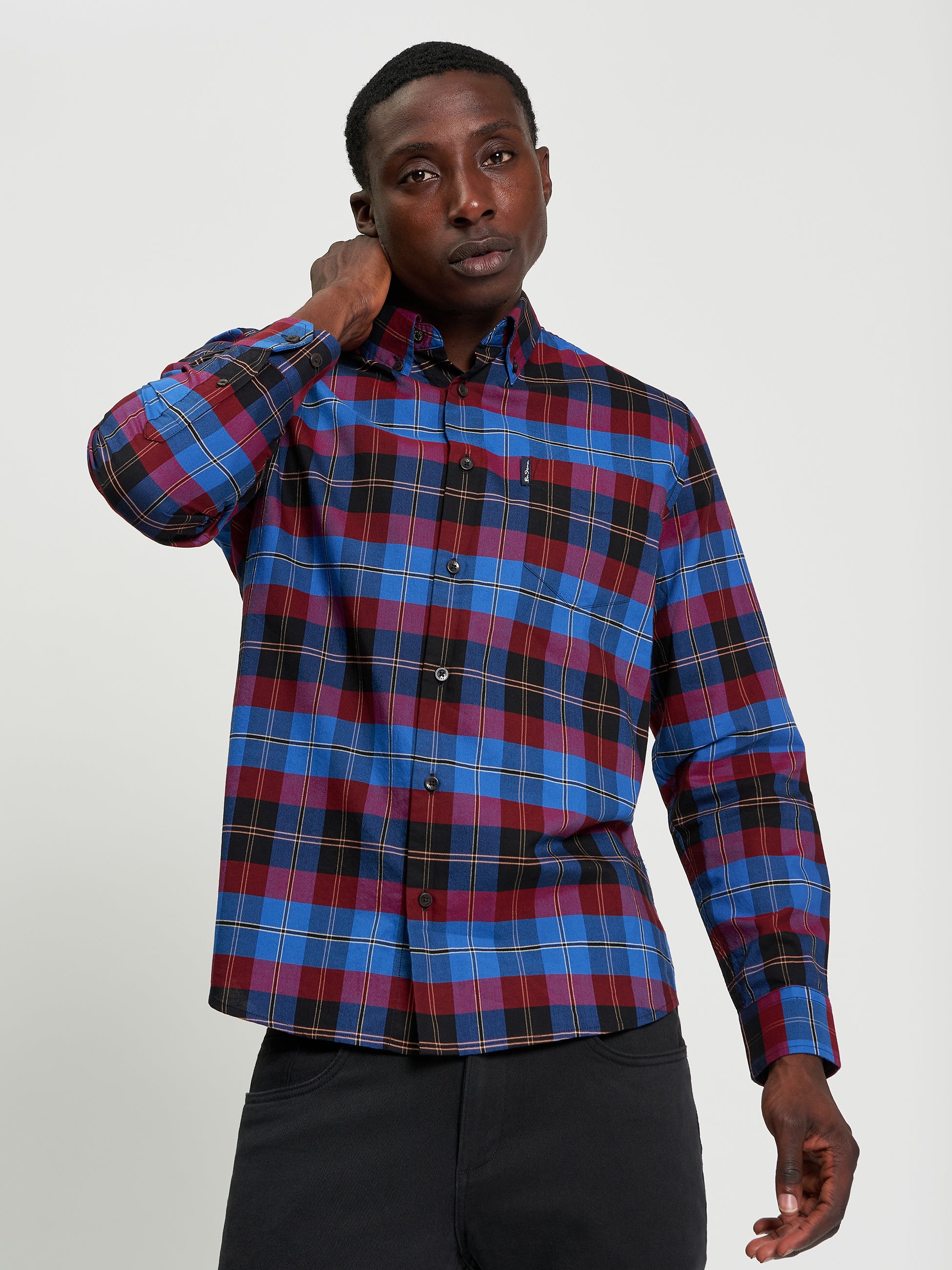 Oxford Check Shirt Dark Blue