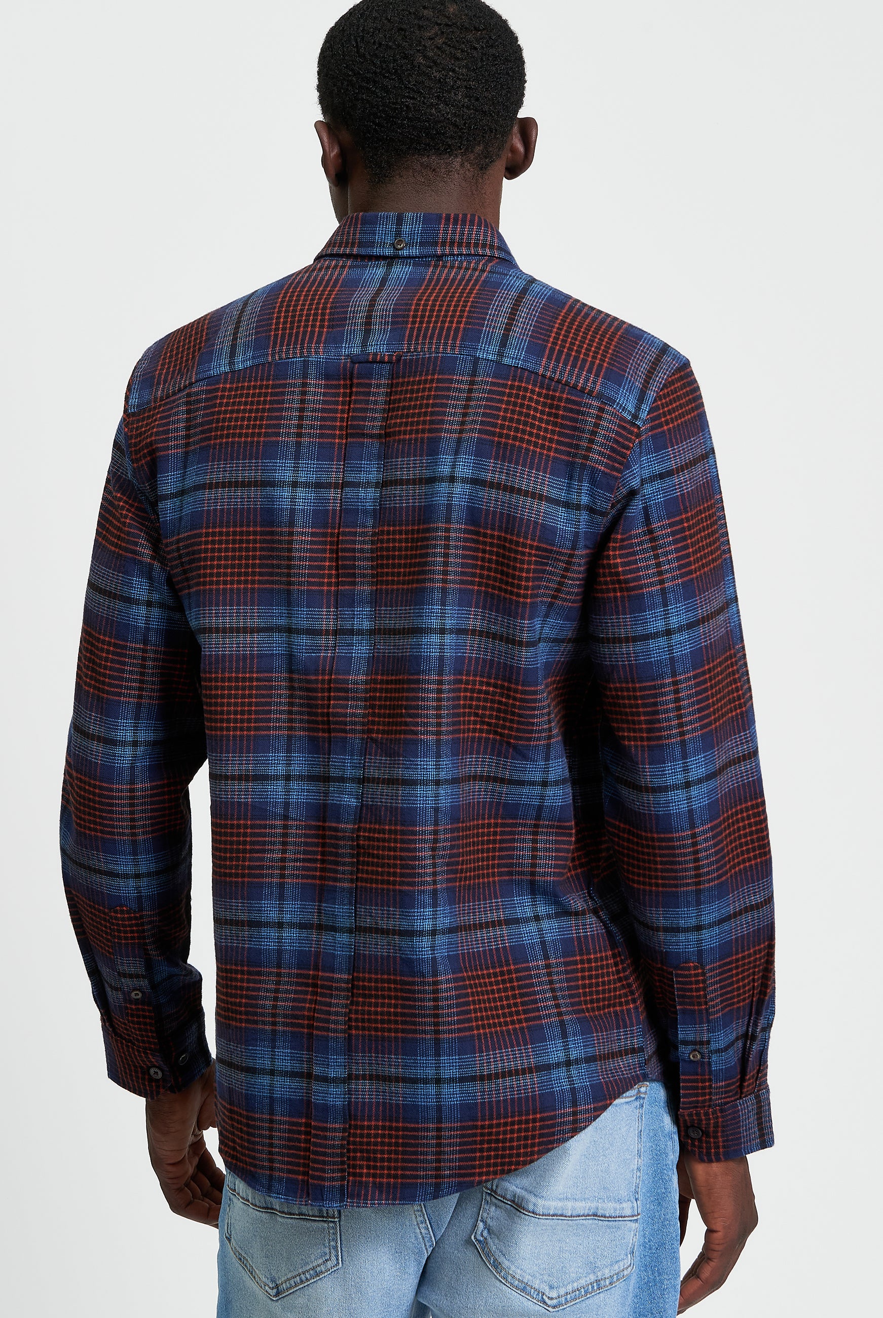 Ombre Check Shirt - Marine - Back