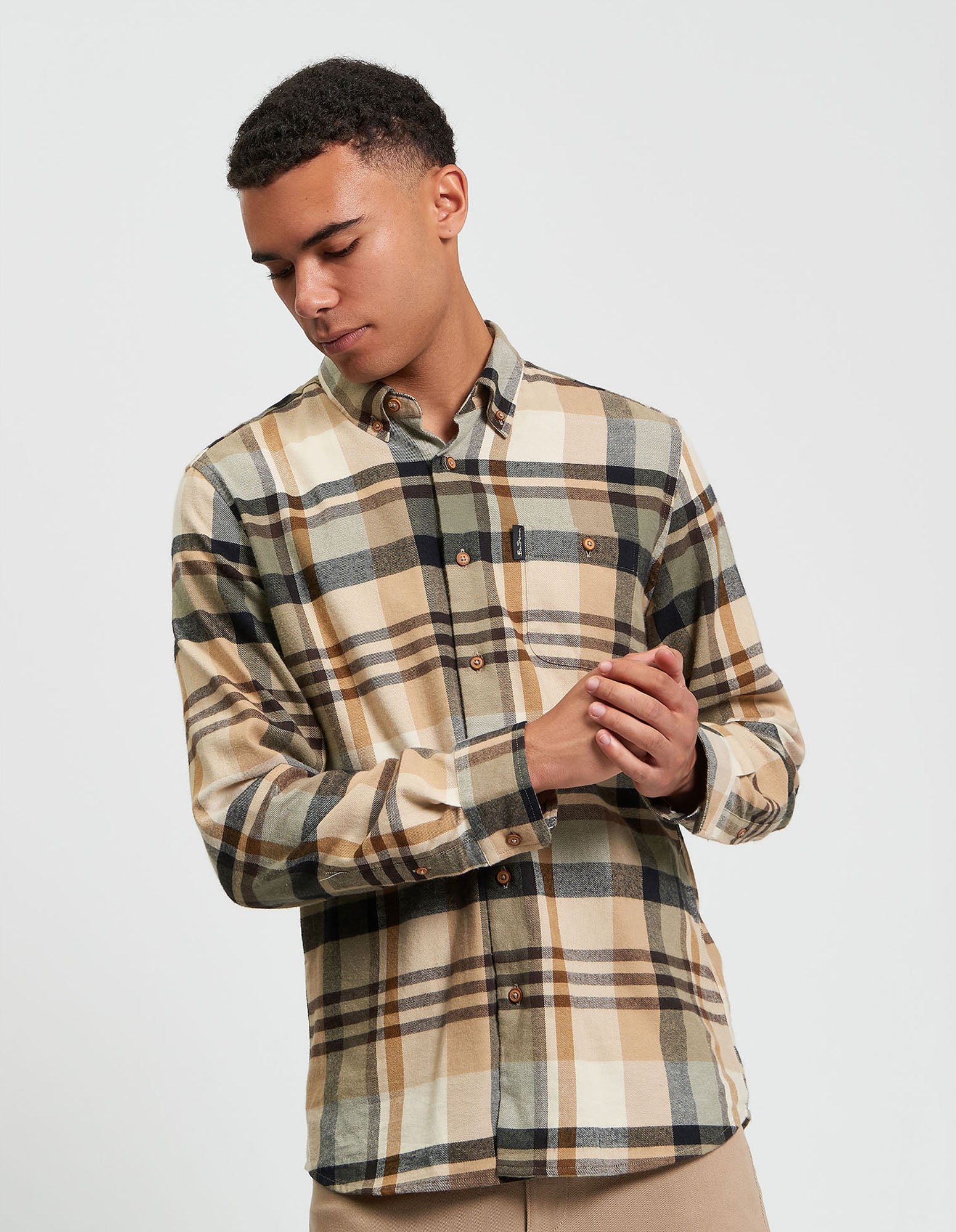 Brushed Check - Sand - Front