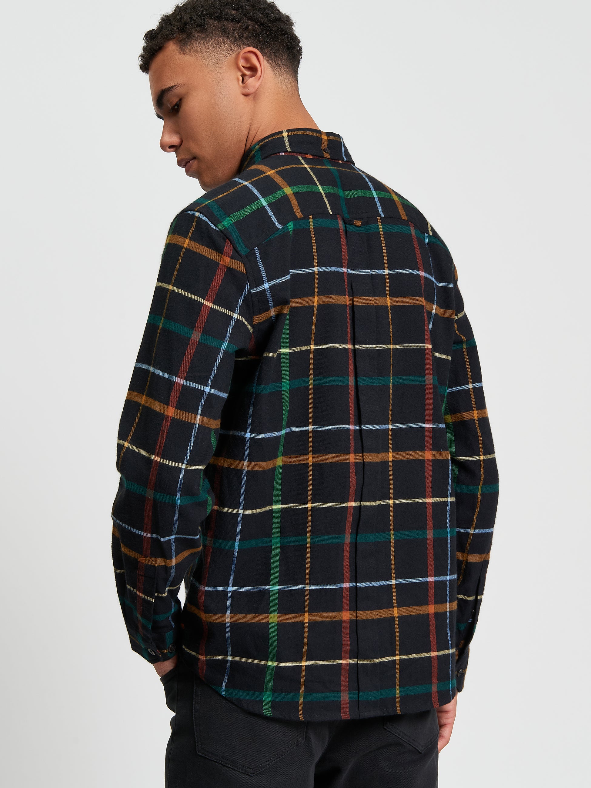 Oversized Brushed Check - Black - Back