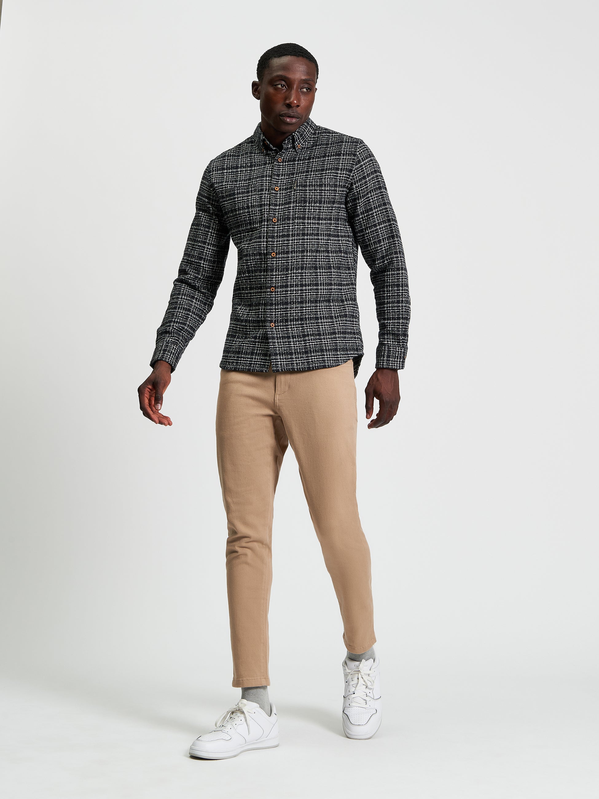 Twisted Yarn Shirt - Black - Full Length