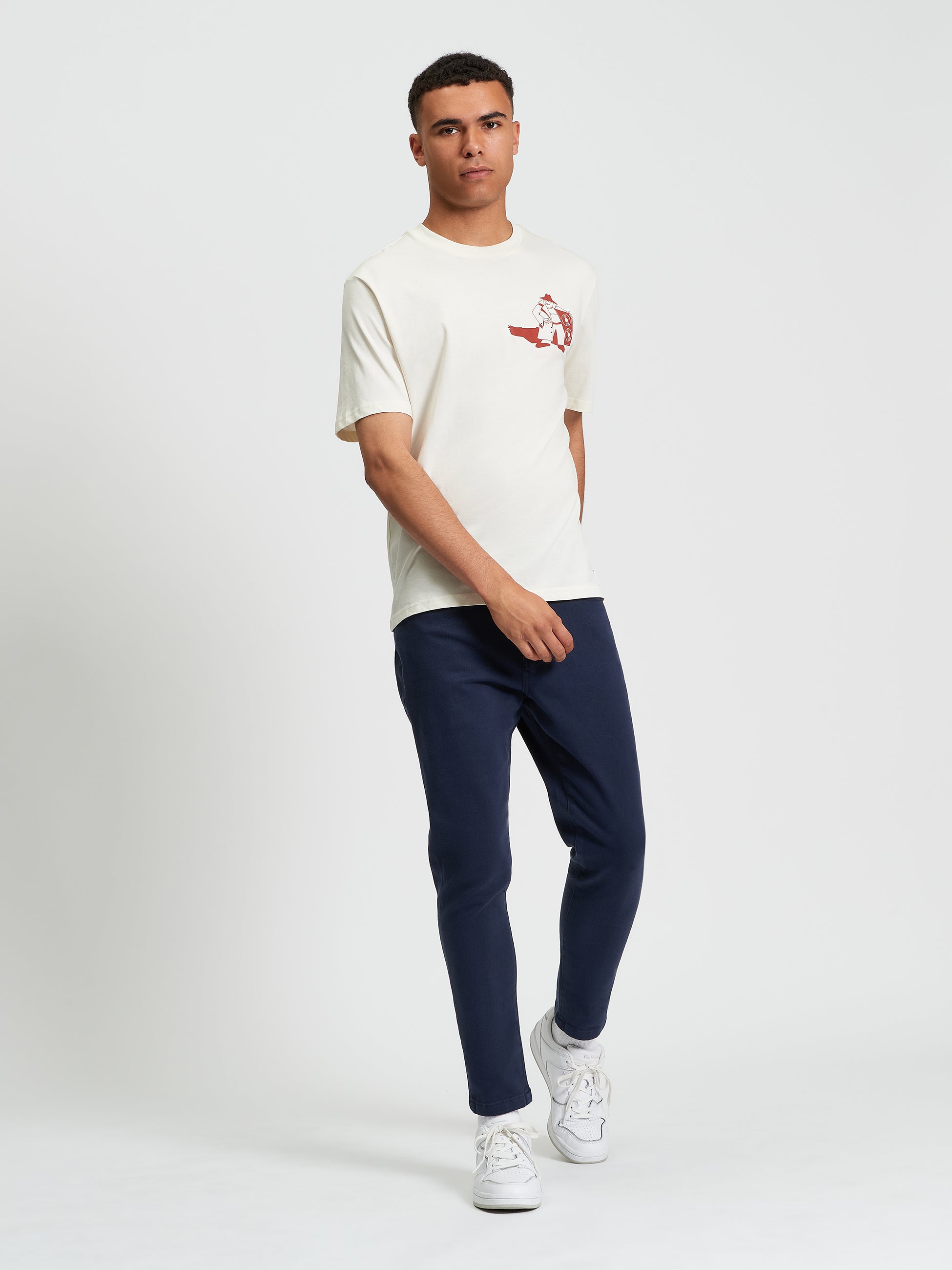 Secret Tune Society White Graphic Print T-Shirt