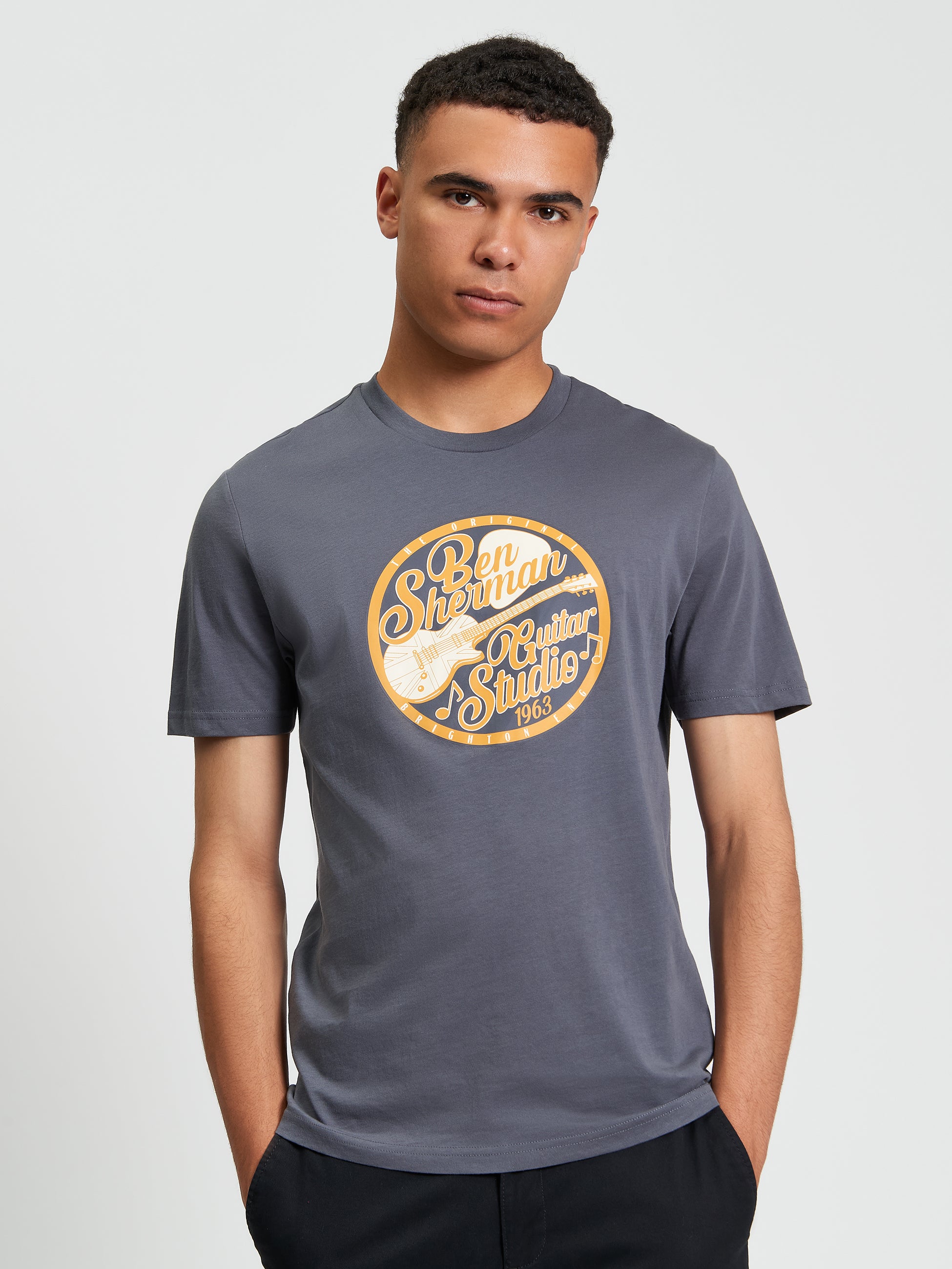 Guitar Studio Tee Grey Graphic Tee