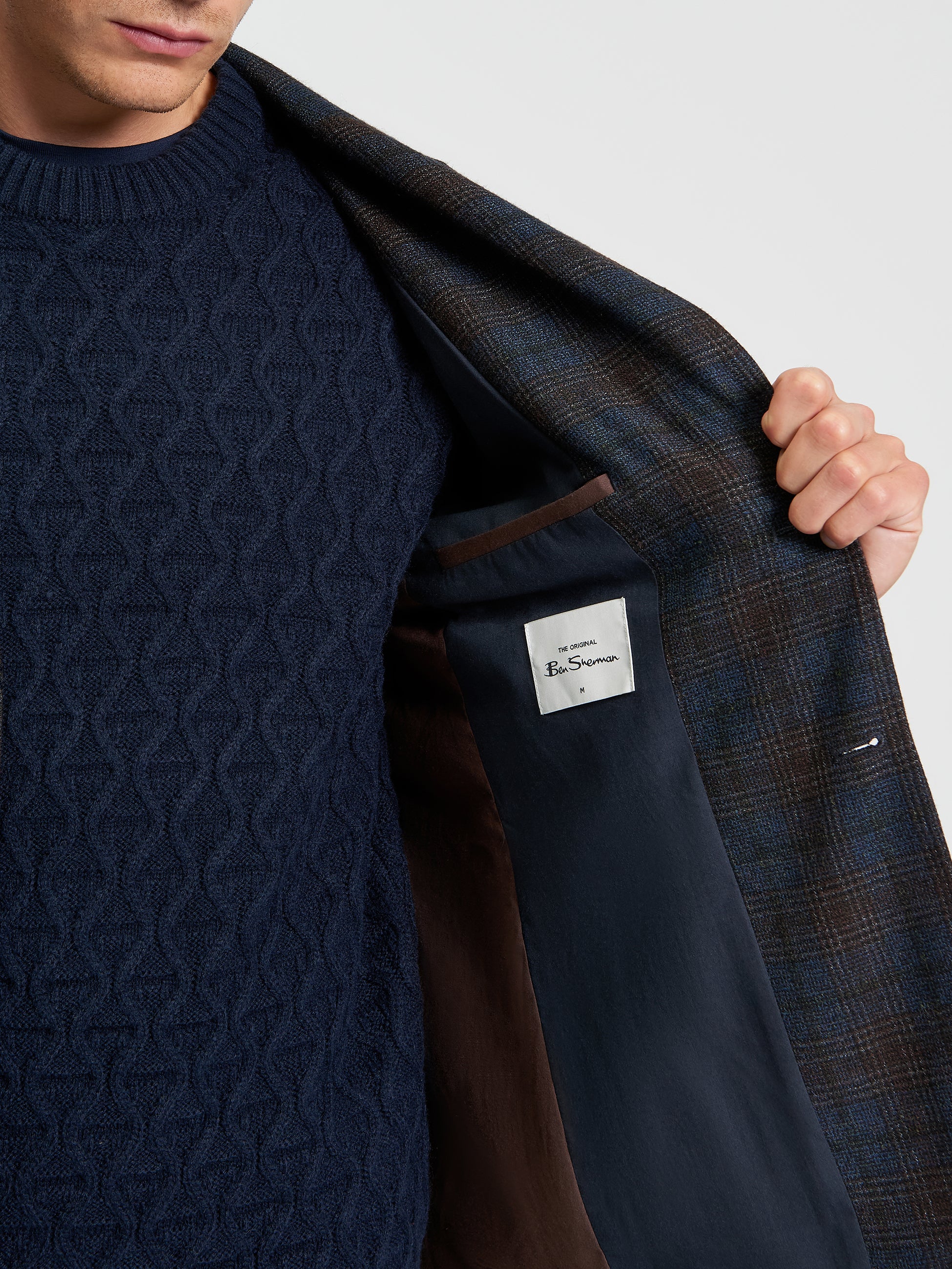 Check Blazer Dark Navy