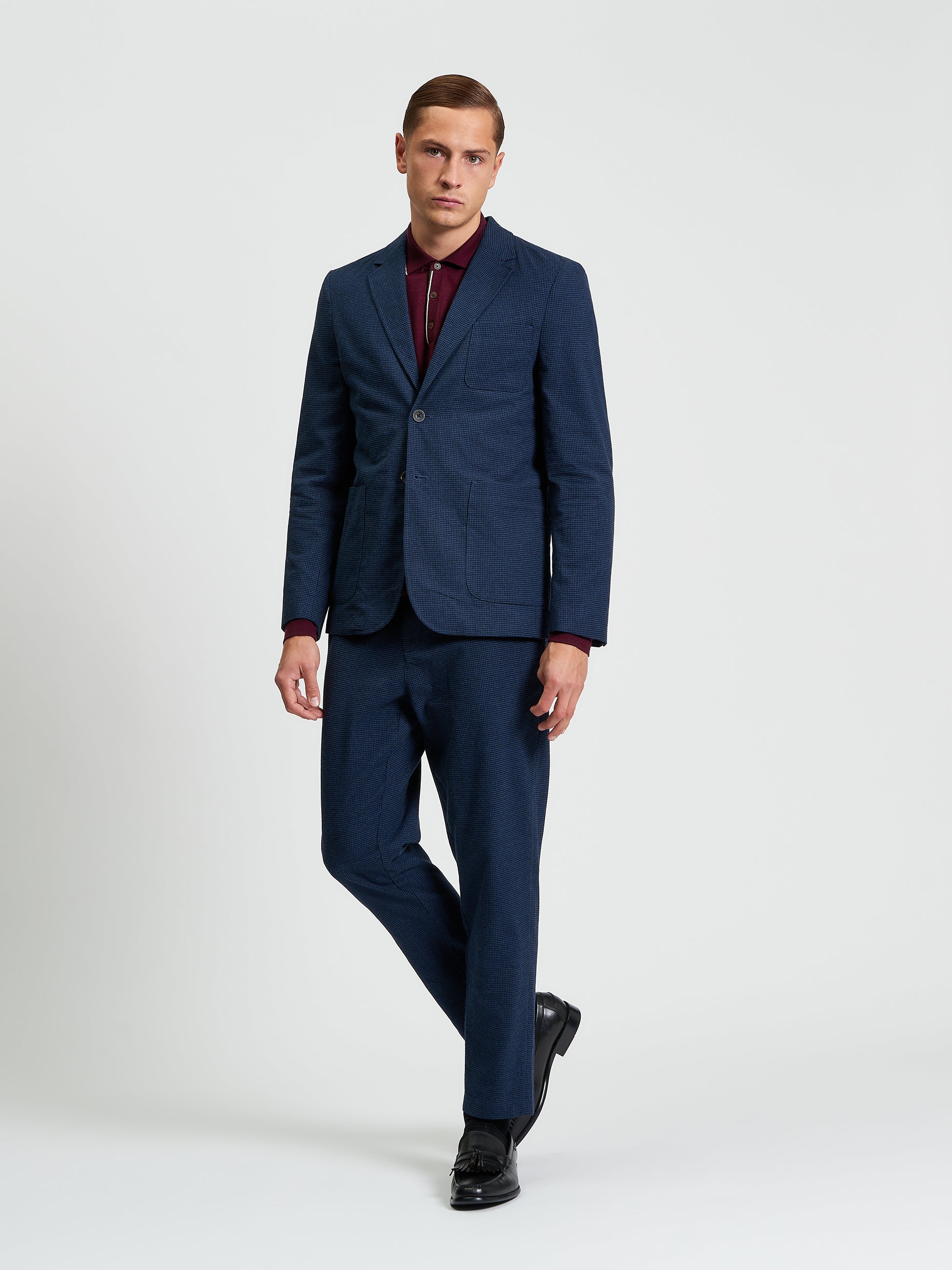 Puppytooth Blazer - Marine - Full Length