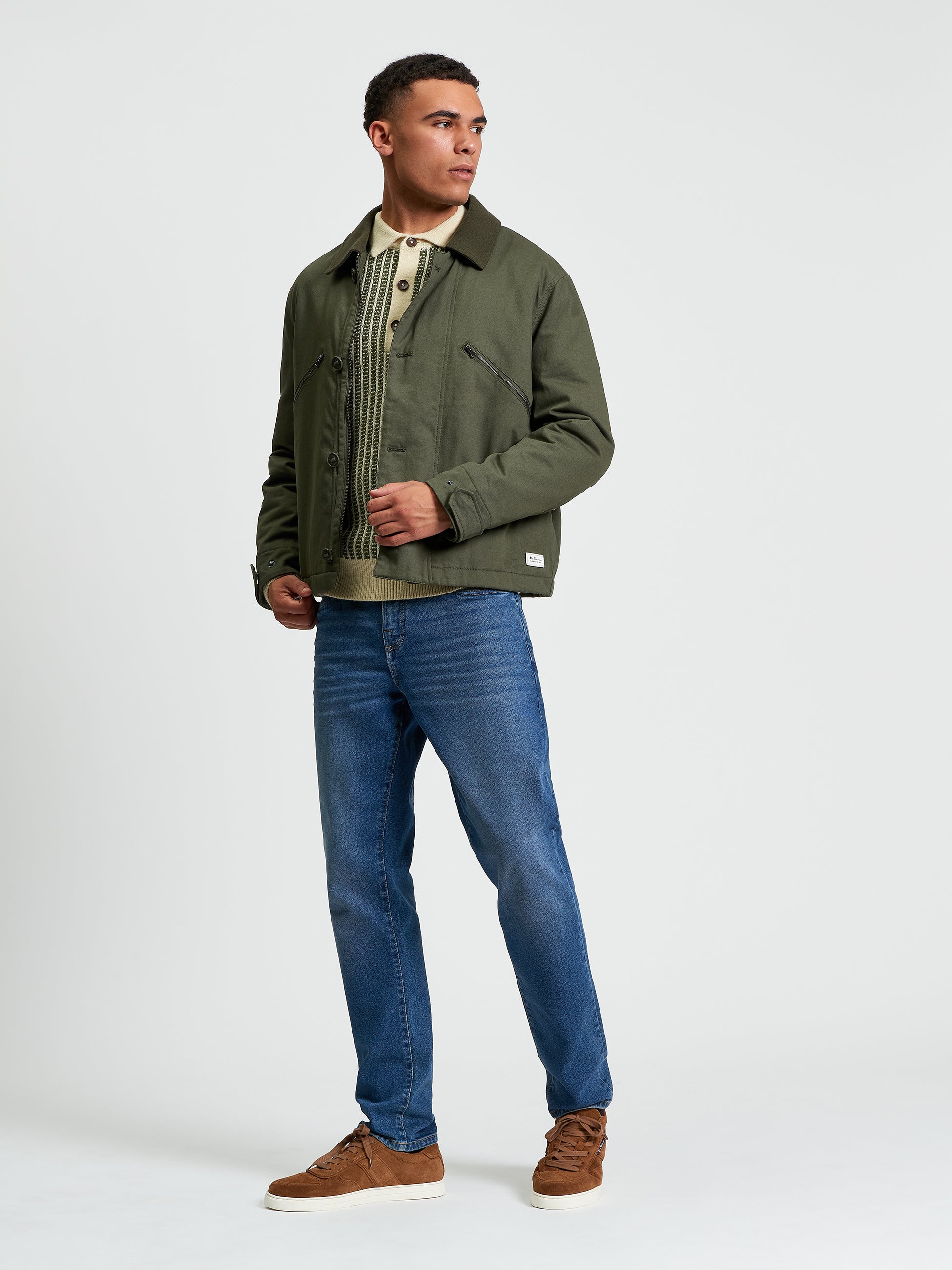 Wadded Flight Jacket - Khaki - Full Length