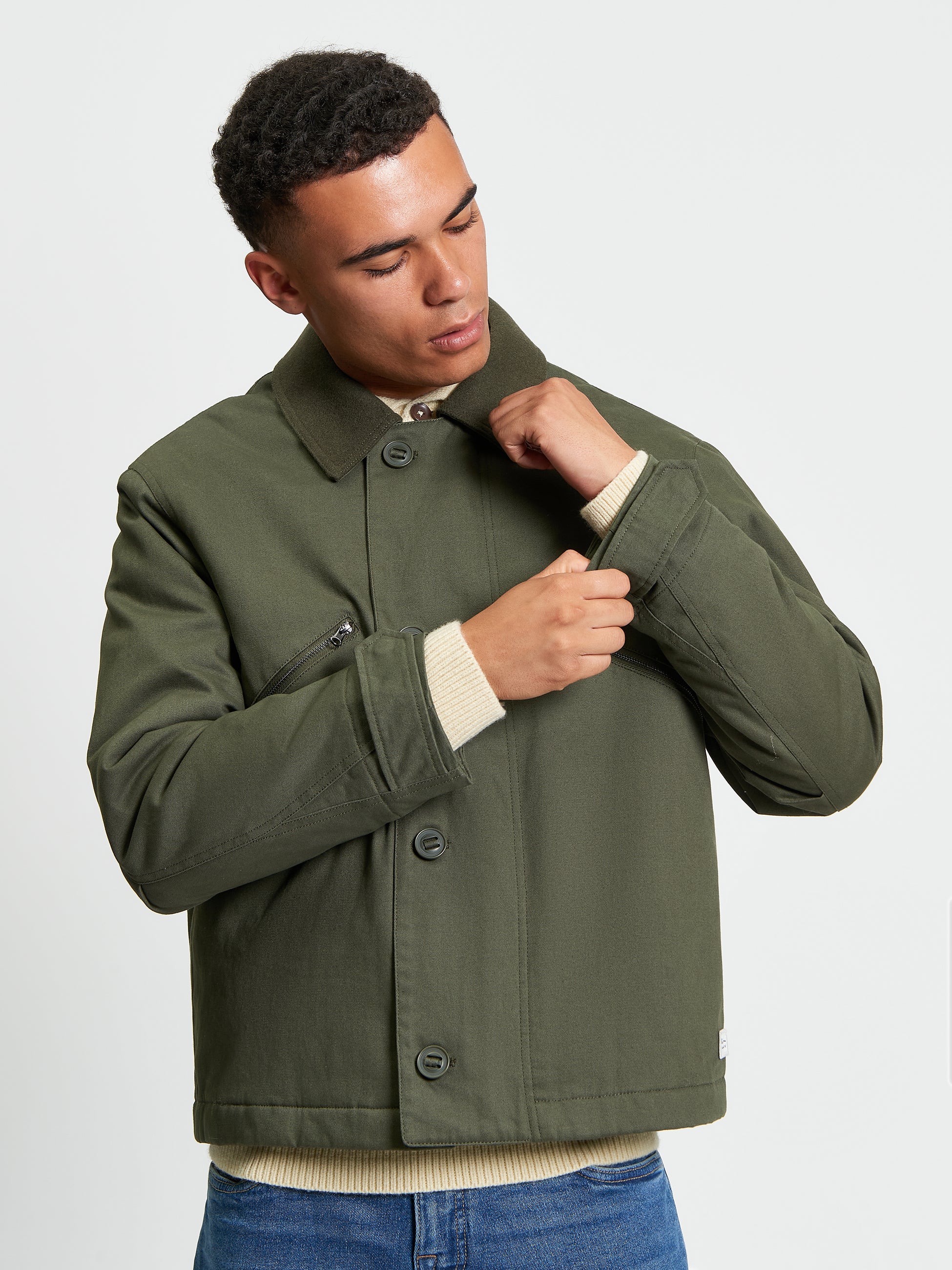 Wadded Flight Jacket - Khaki - Front