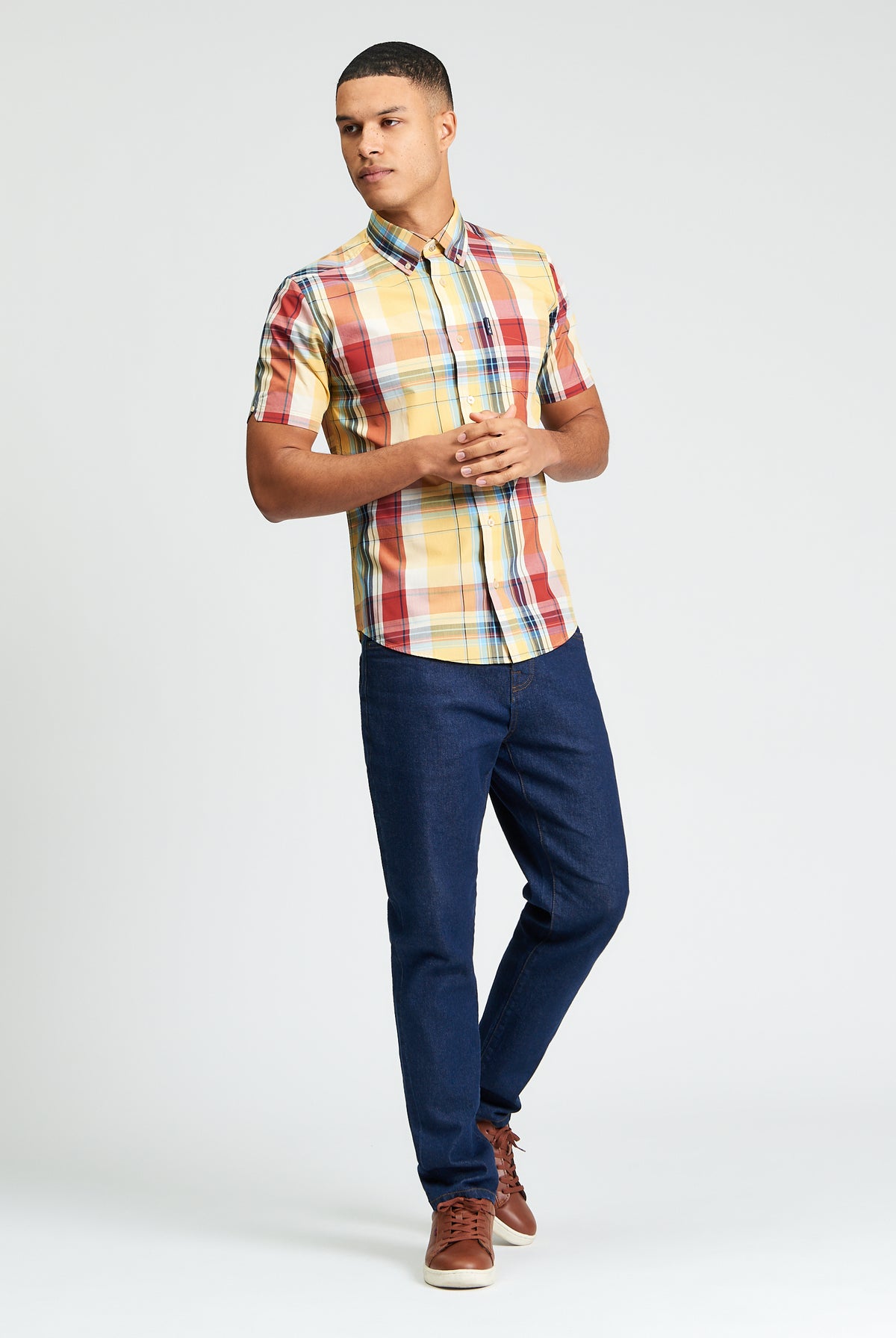 Short Sleeve Oversized Check Shirt - Zest - Mod