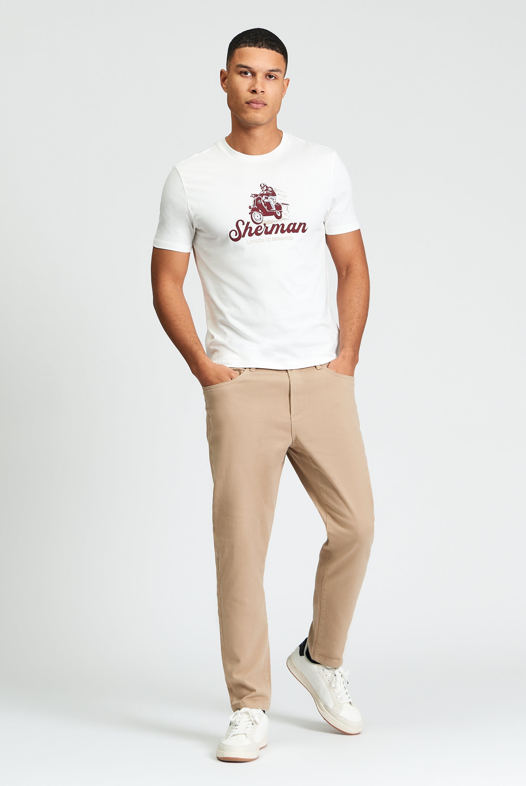 Race Day Tee β Men's white organic cotton t-shirt with bold graphic print by Ben Sherman.