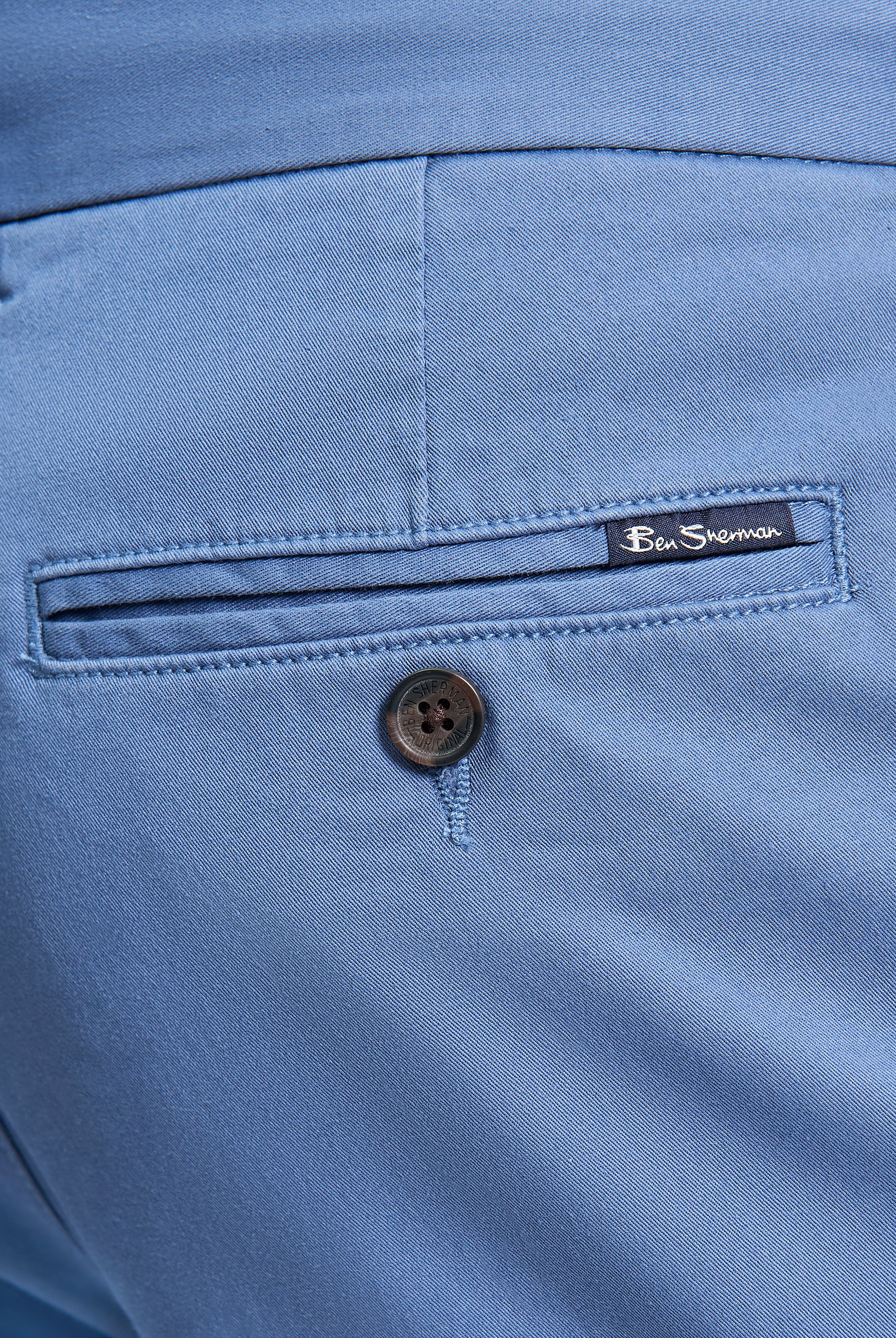 Signature Slim Stretch Chino β Blue β Back pocket detail with Ben Sherman tag and button