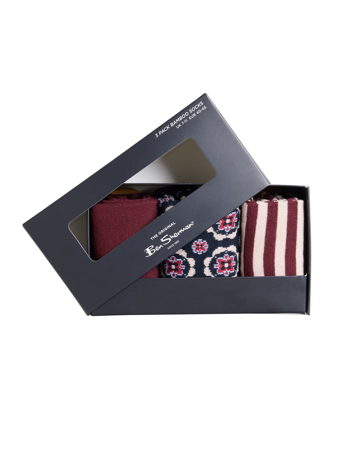 3 Pack Mod Stripe Sock β Assorted bamboo crew socks in bold prints and colors for gifting.