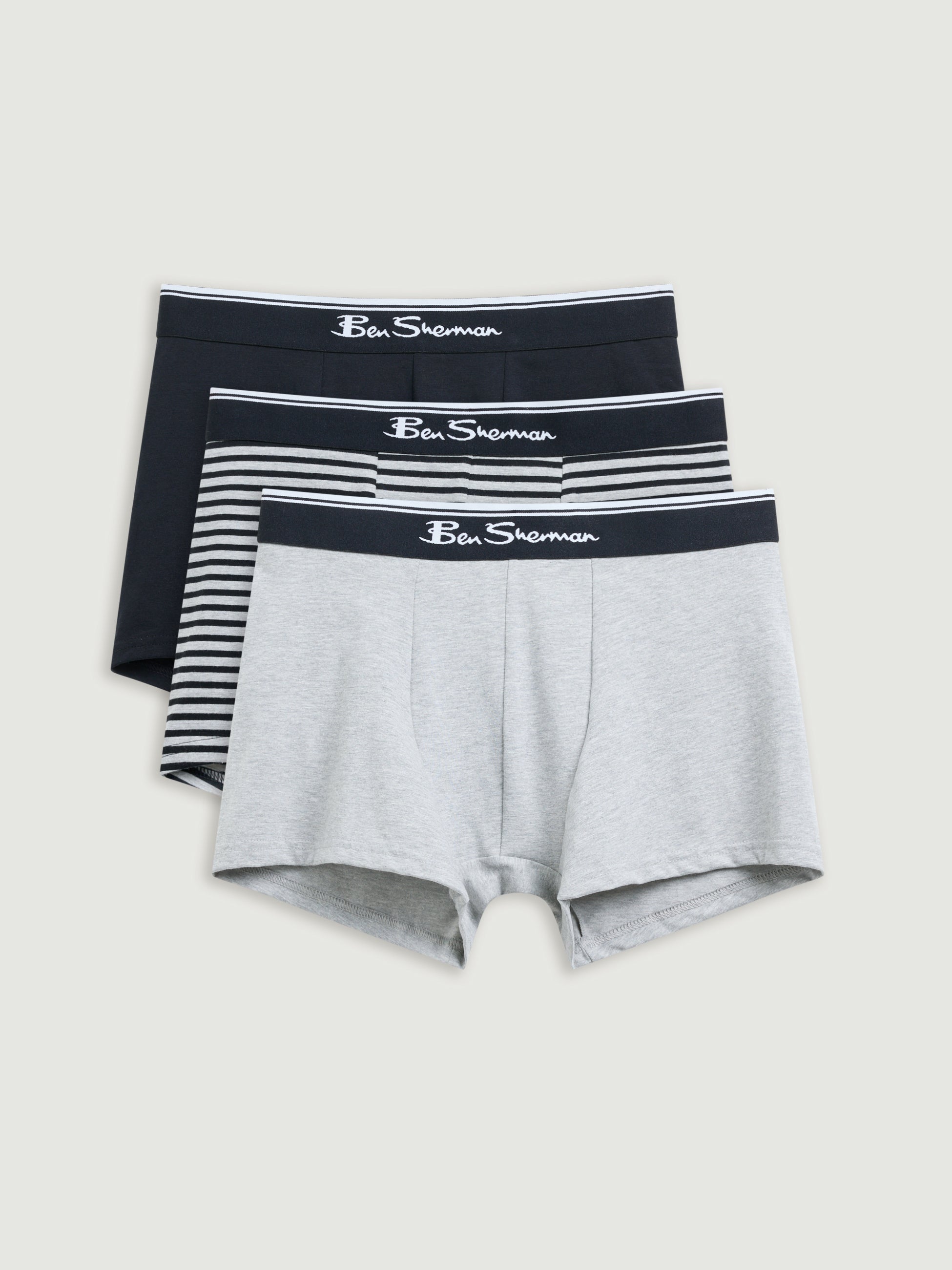 3 Pack Mod Stripe Underwear - Grey- Multi Pack