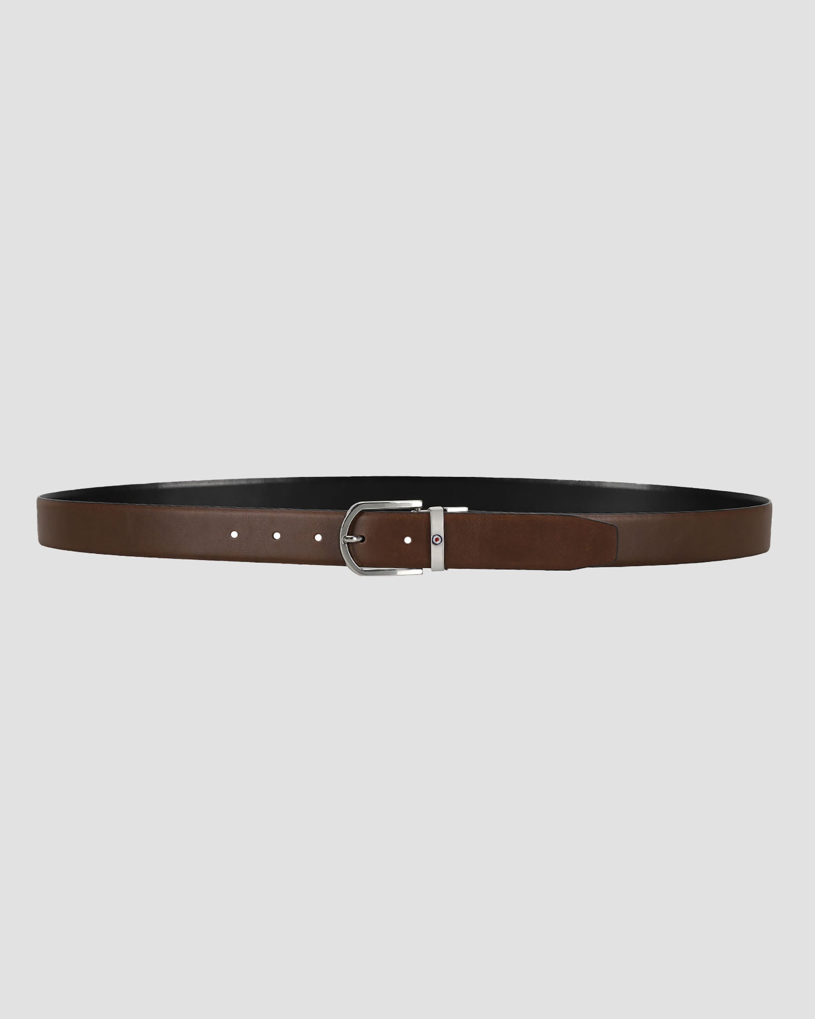 Cut To Size Reversible Belt – brown color option, featuring a sleek design and silver buckle.