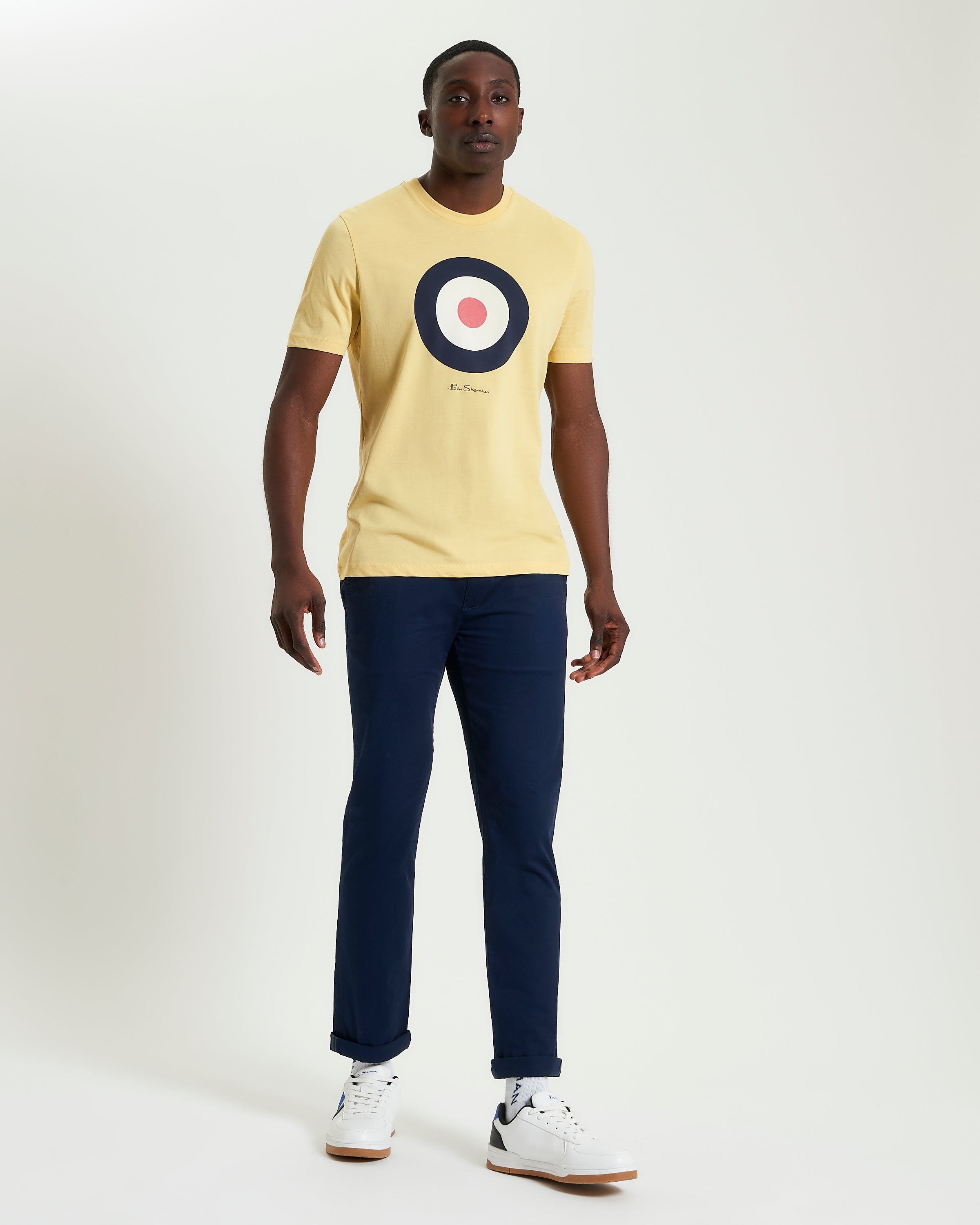 Signature Target Tee – Yellow – Crew Neck Regular Fit with Signature Print