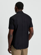 Signature Oxford Short Sleeve Shirt - Black - Back View