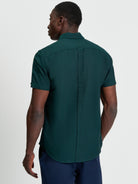 Signature Oxford Short Sleeve Shirt - Dark Green - Back View