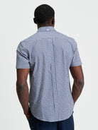 Gingham Check Short Sleeve Shirt Dark Blue