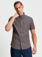 Gingham Check Short Sleeve Shirt Brown