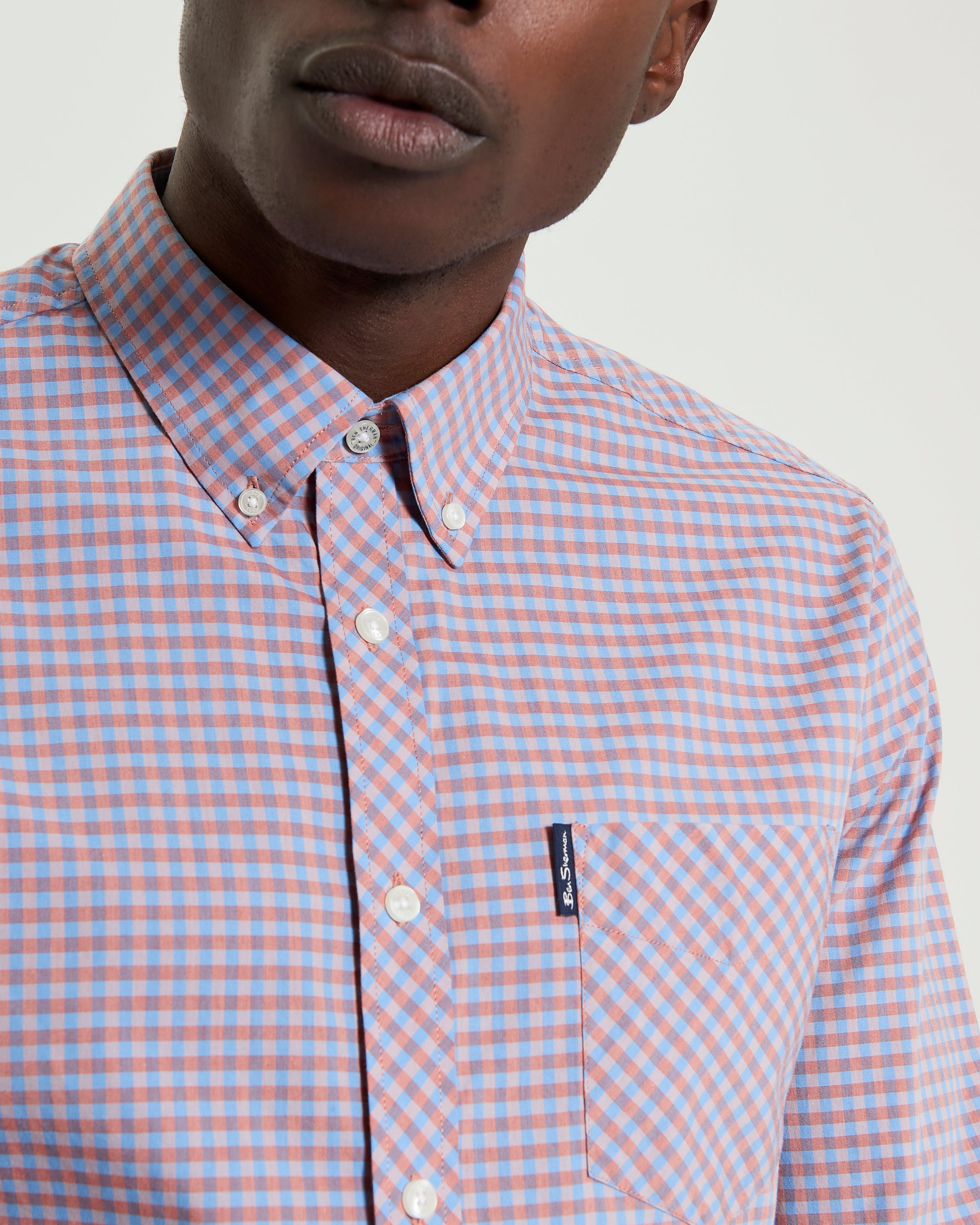 Signature Gingham Long Sleeve Shirt – vibrant checks with button-down collar and chest pocket detail.