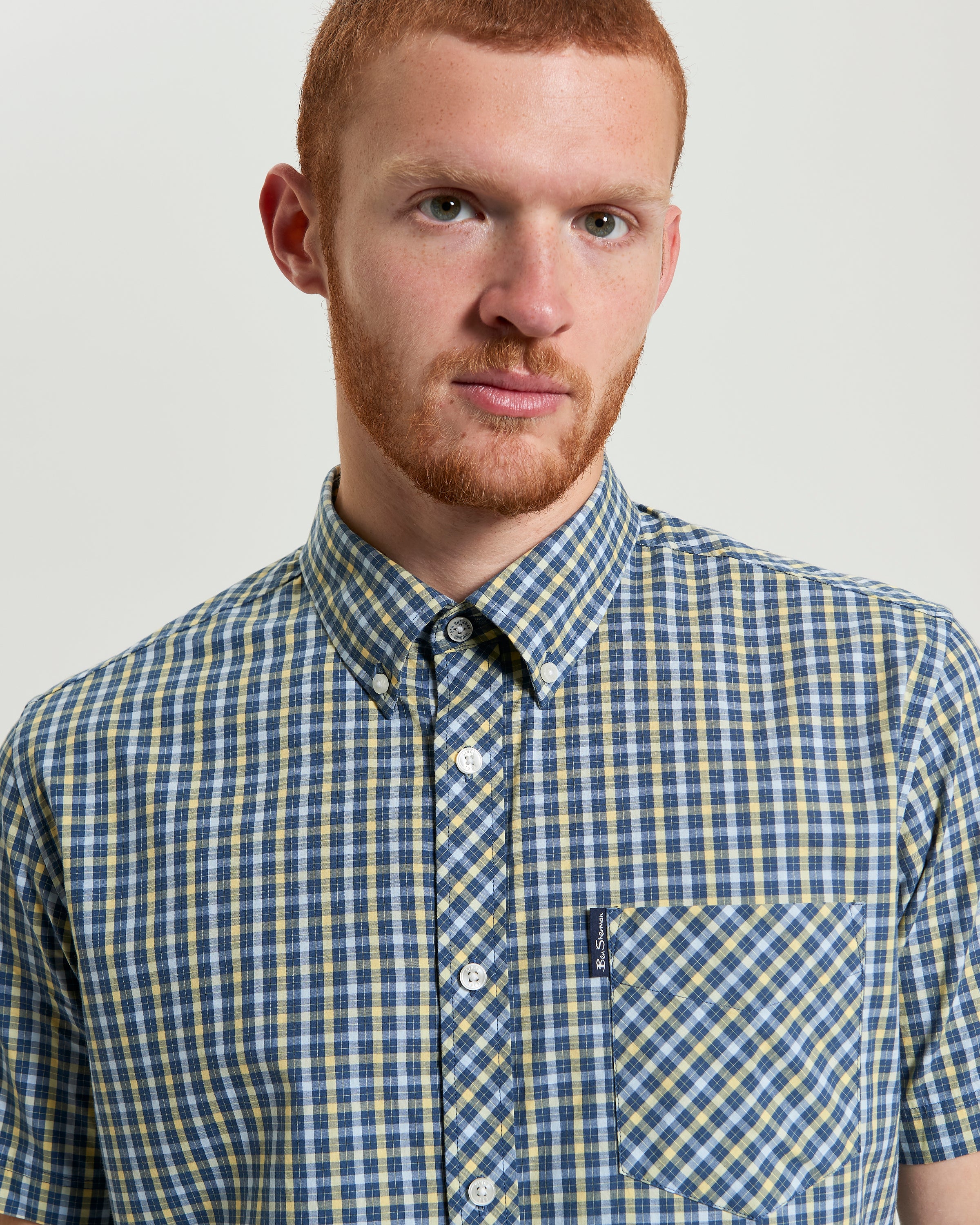 Signature House Check Short Sleeve Shirt – Blue and Green Check Pattern