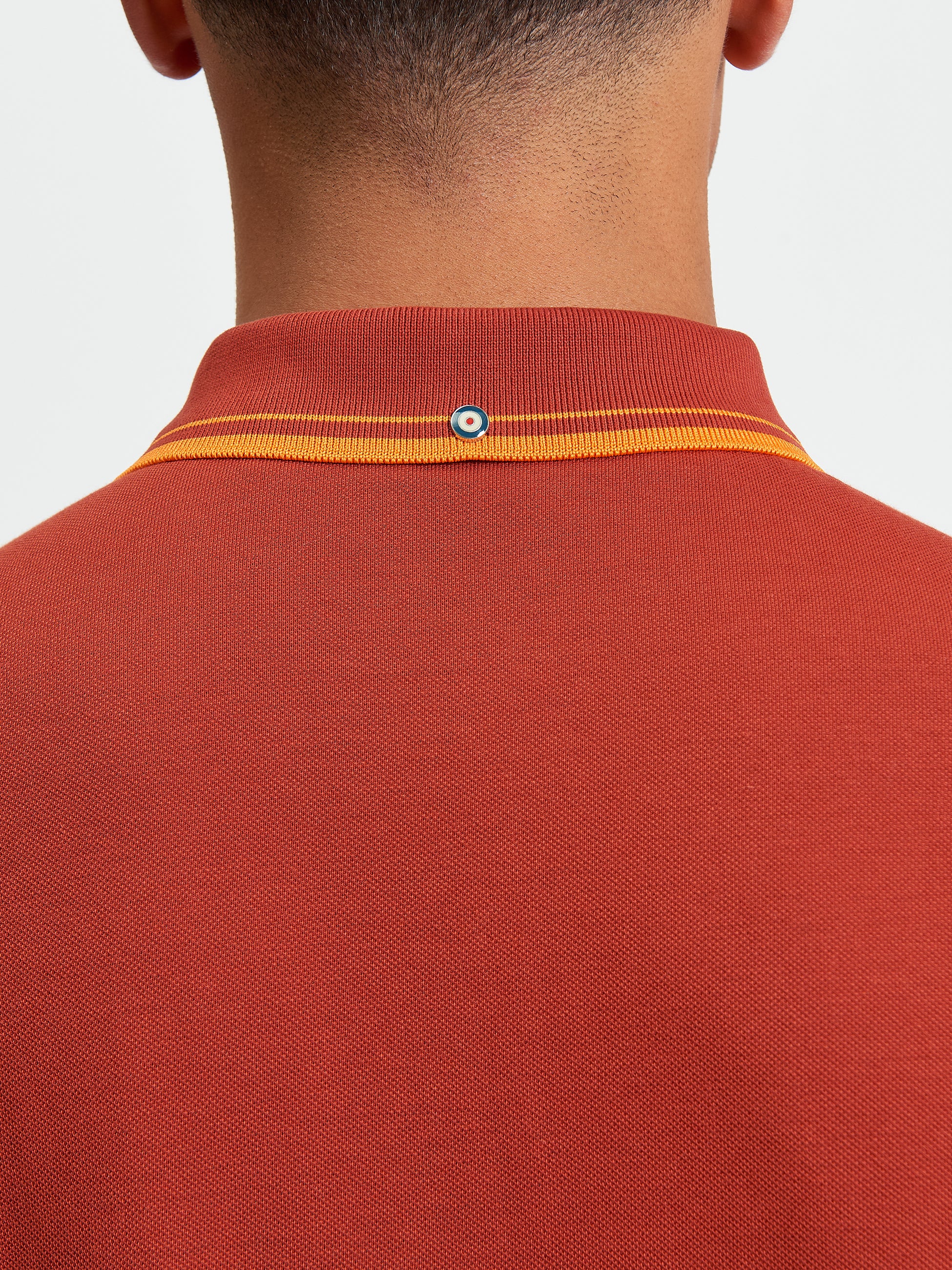 Signature Pique Polo - Burnt Orange - Detail Shot