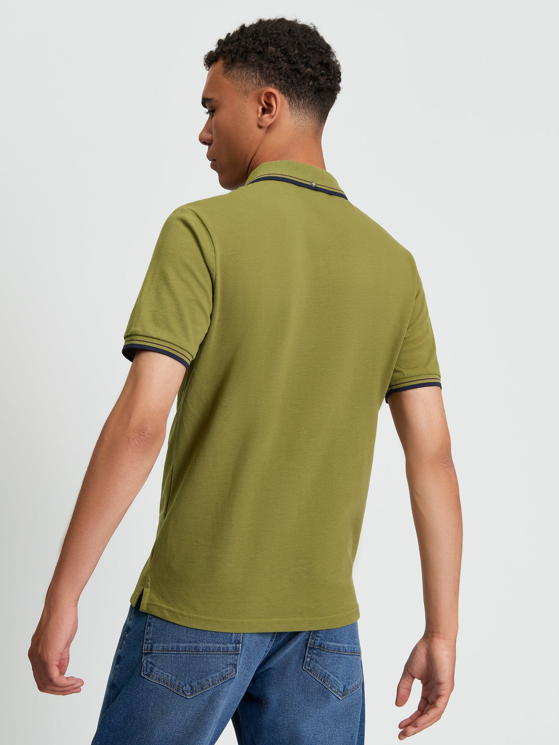 Signature Pique Polo - Green - Back View