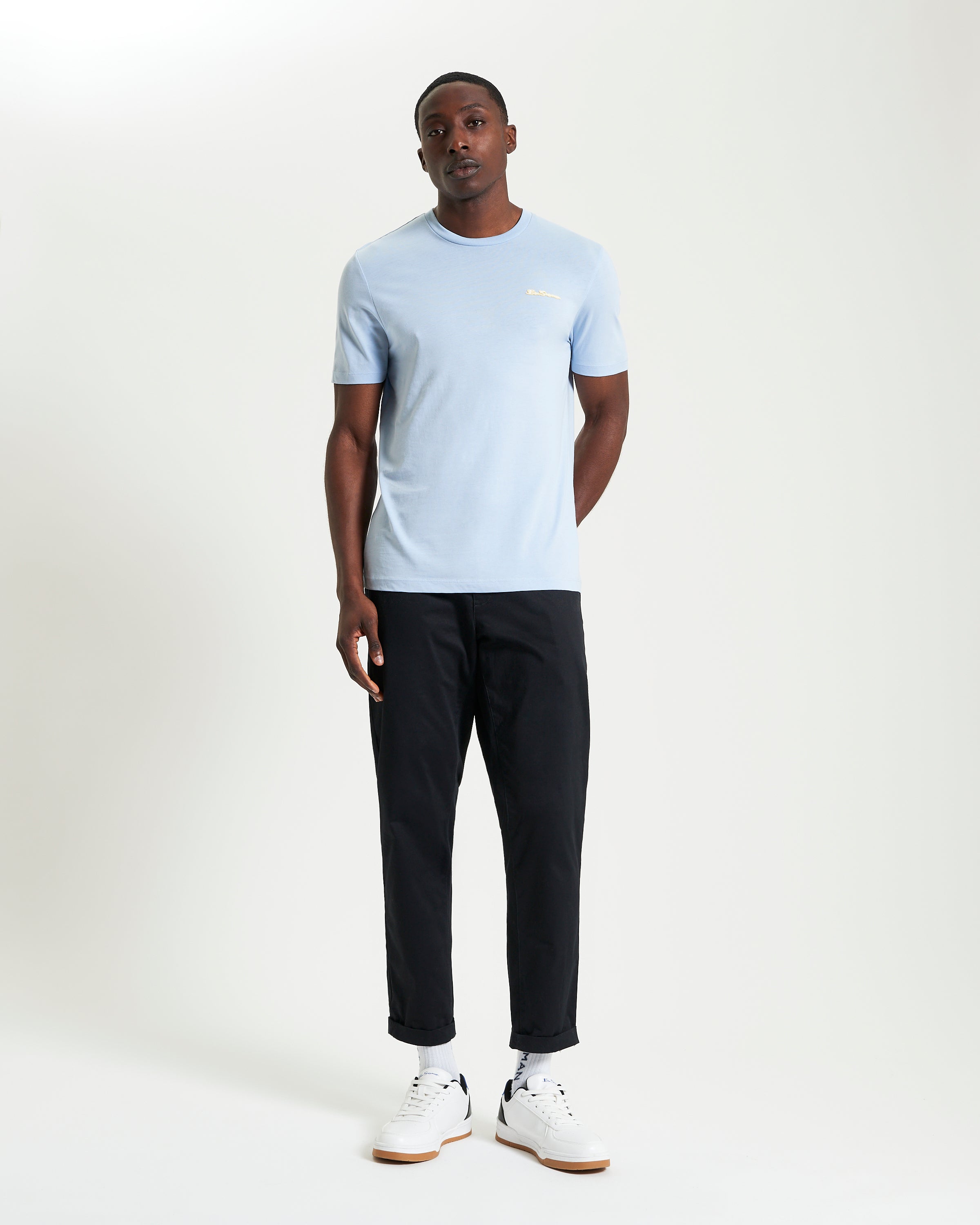 Signature Tee – Light Blue – Crew Neck regular fit with branded silicon badge.