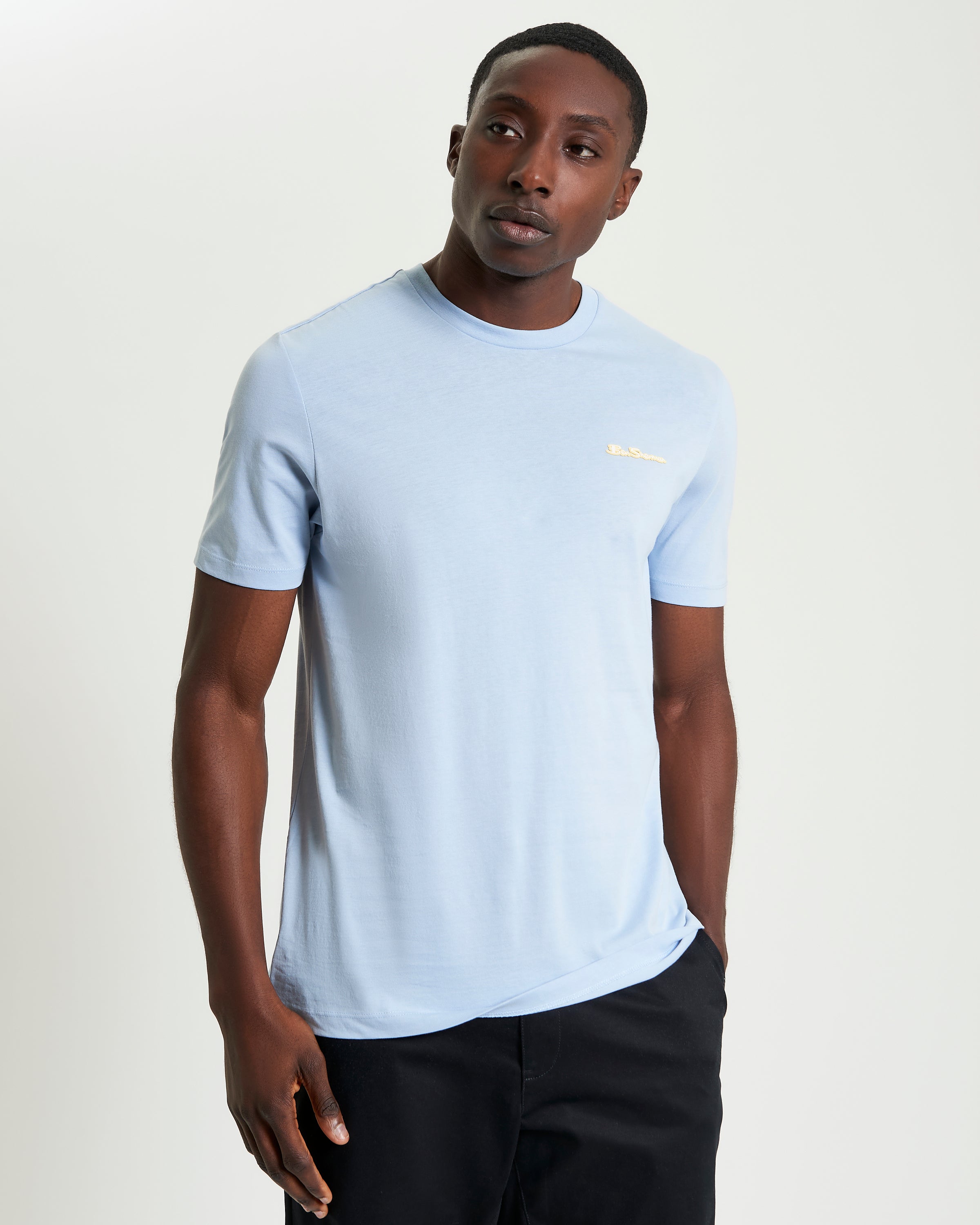 Signature Tee – Light Blue – Crew Neck with Branded Silicon Badge