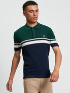 Block Colour Polo Navy Green