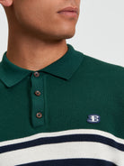 Block Colour Polo Navy Green