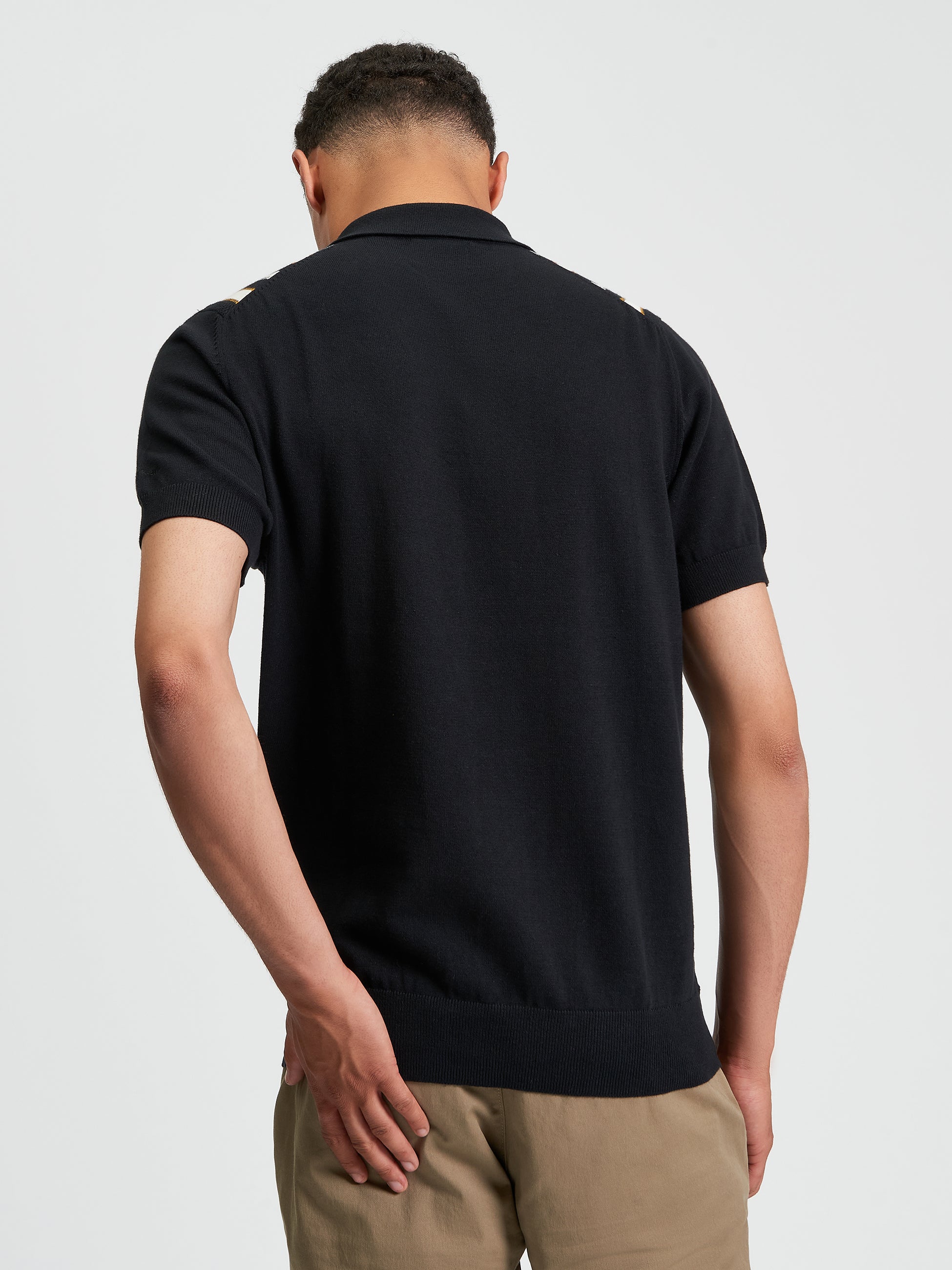 Stripe Polo Black