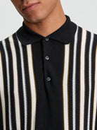 Stripe Polo Black