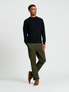 Textured Front Crew - Black - Full Length