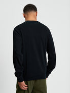 Textured Front Crew - Black - Back