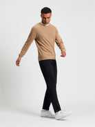 Textured Front Crew Neck Sweater