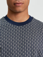 Jacquard Print T-Shirt Navy