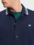 Long Sleeve Polo Top Navy